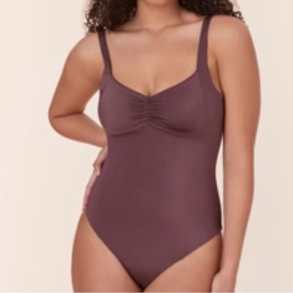 Andie The Nadi One Piece Swimsuit Licorice Purple size XXL long torso NWT - Picture 1 of 10